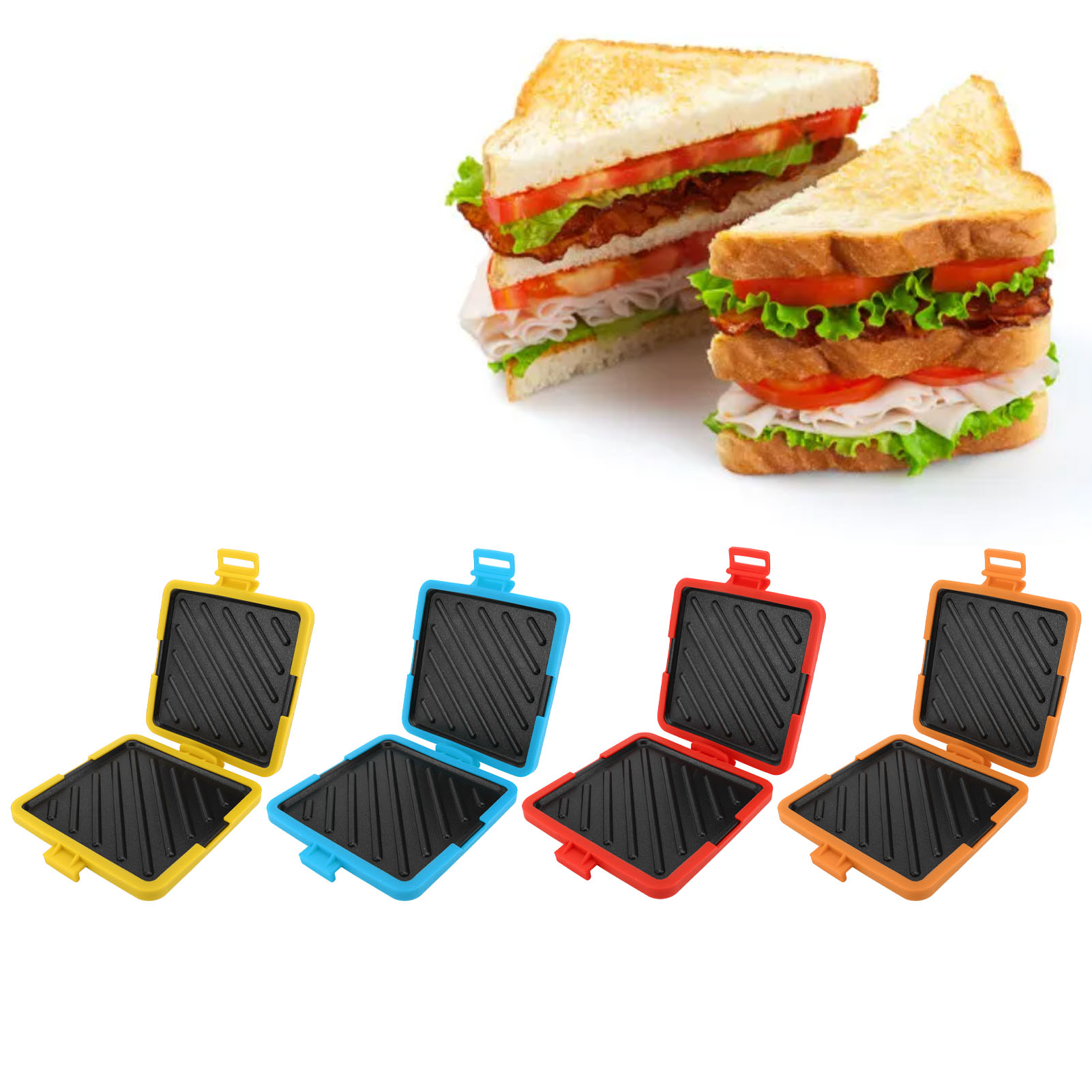 Sandwich Press Grill - Pembuat Toastie Microwave Pembuat Sandwich Toastie
