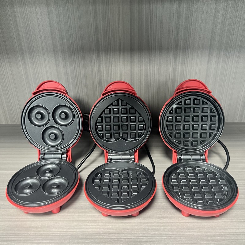 Sandwich Press Grill - Pembuat Waffle Mini Multifungsi Bentuk Hati,