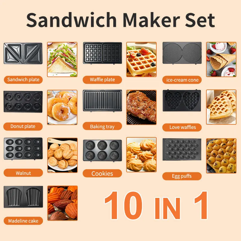 Sandwich Press Grill - Peralatan Rumah Tangga 220/110V 10 in