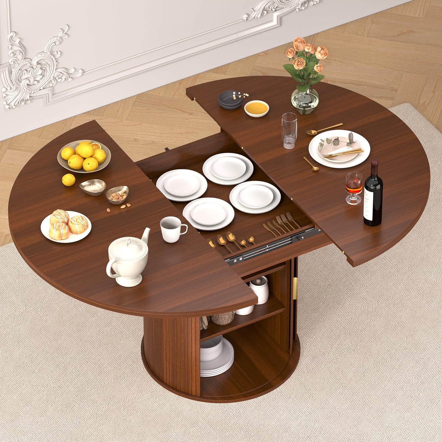 Meja Makan Bundar yang Dapat D - Kitchen Appliances Table ulasan dan harga