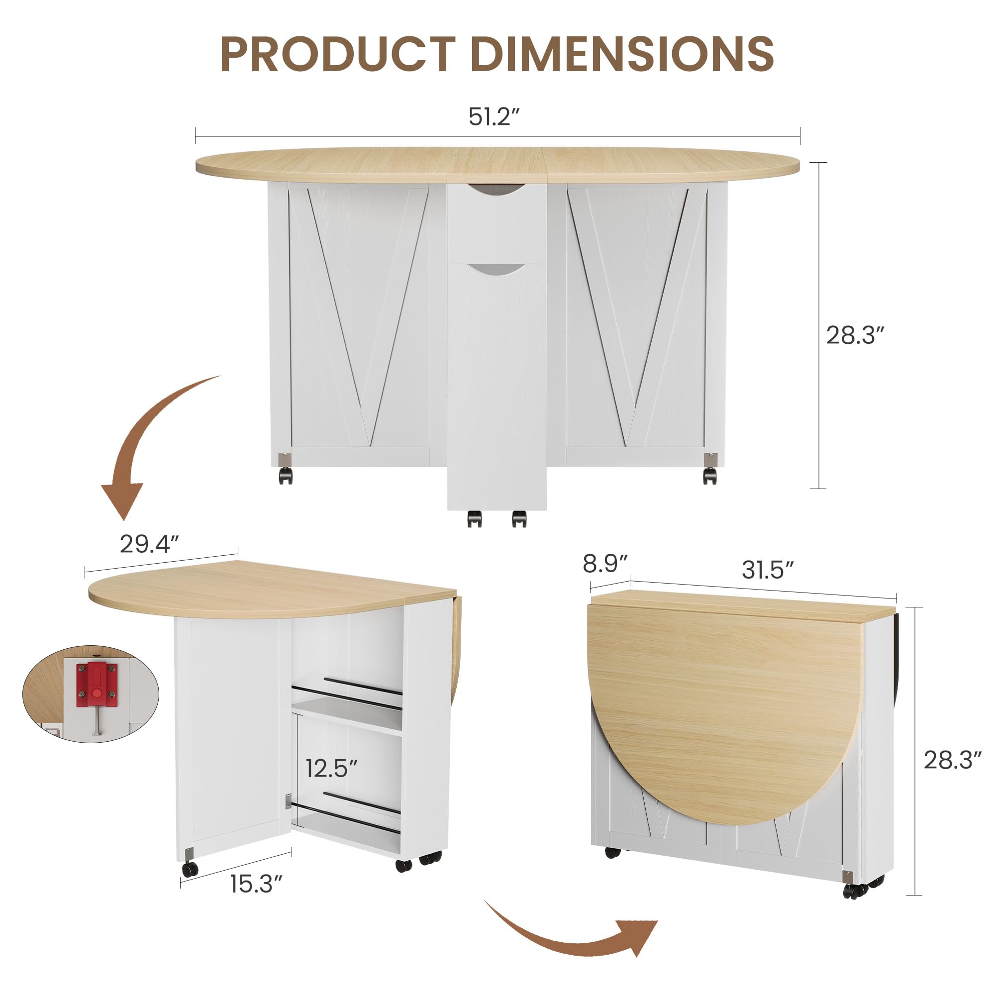 Meja Makan Lipat 3-in-1 Dengan - Kitchen Appliances Table ulasan dan harga
